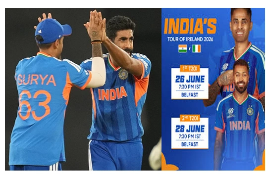India’s T20I Tour of Ireland schedule