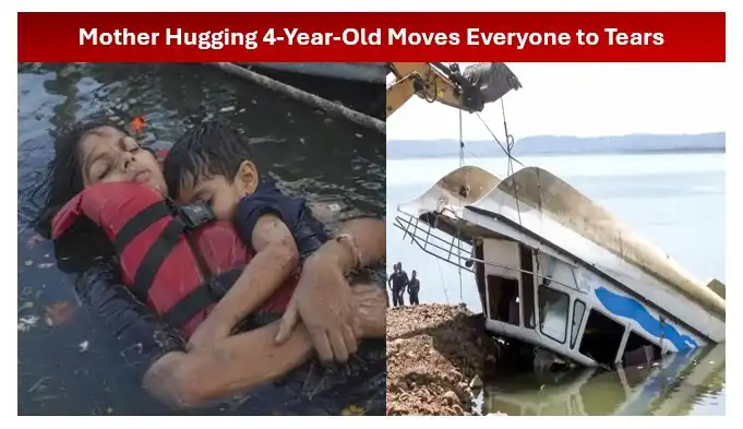 Cruise Boat Tragedy in MP: Mother Hugging 4-Year-Old Child Leaves Everyone Emotional Cruise Boat Tragedy in MP