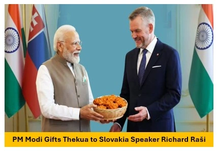 PM Modi Gifts Thekua to Slovakia Speaker Richard Raši PM Modi Gifts Thekua to Slovakia Speaker Richard Raši