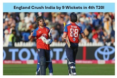 England Crush India by 9 Wickets in 4th T20I as Harry Brook and Phil Salt Power Series Dominance England Crush India by 9 Wickets in 4th T20I